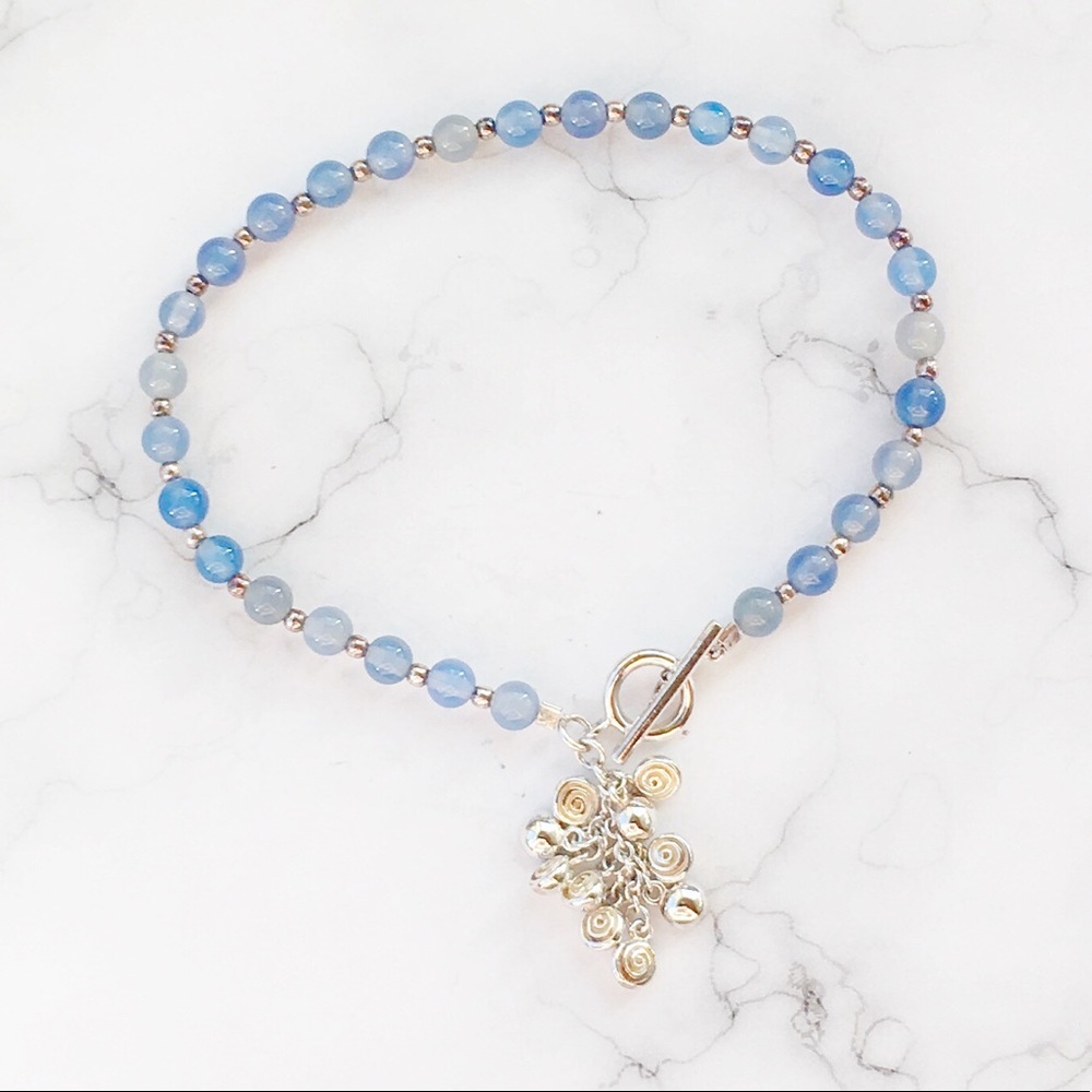 💥HOST PICK💥 Kit Heath Blue Lace Agate & Sterling Bead Bracelet